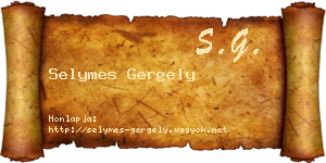 Selymes Gergely névjegykártya